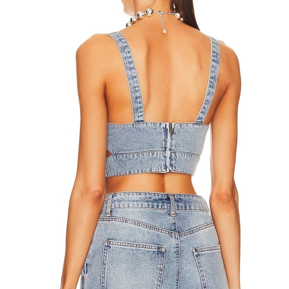 AFRM Lavera Denim Crop Top - Picture 4 of 4